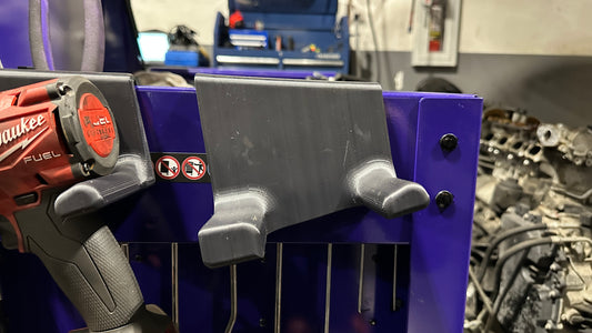 Impact and Drill holder side mount tool cart