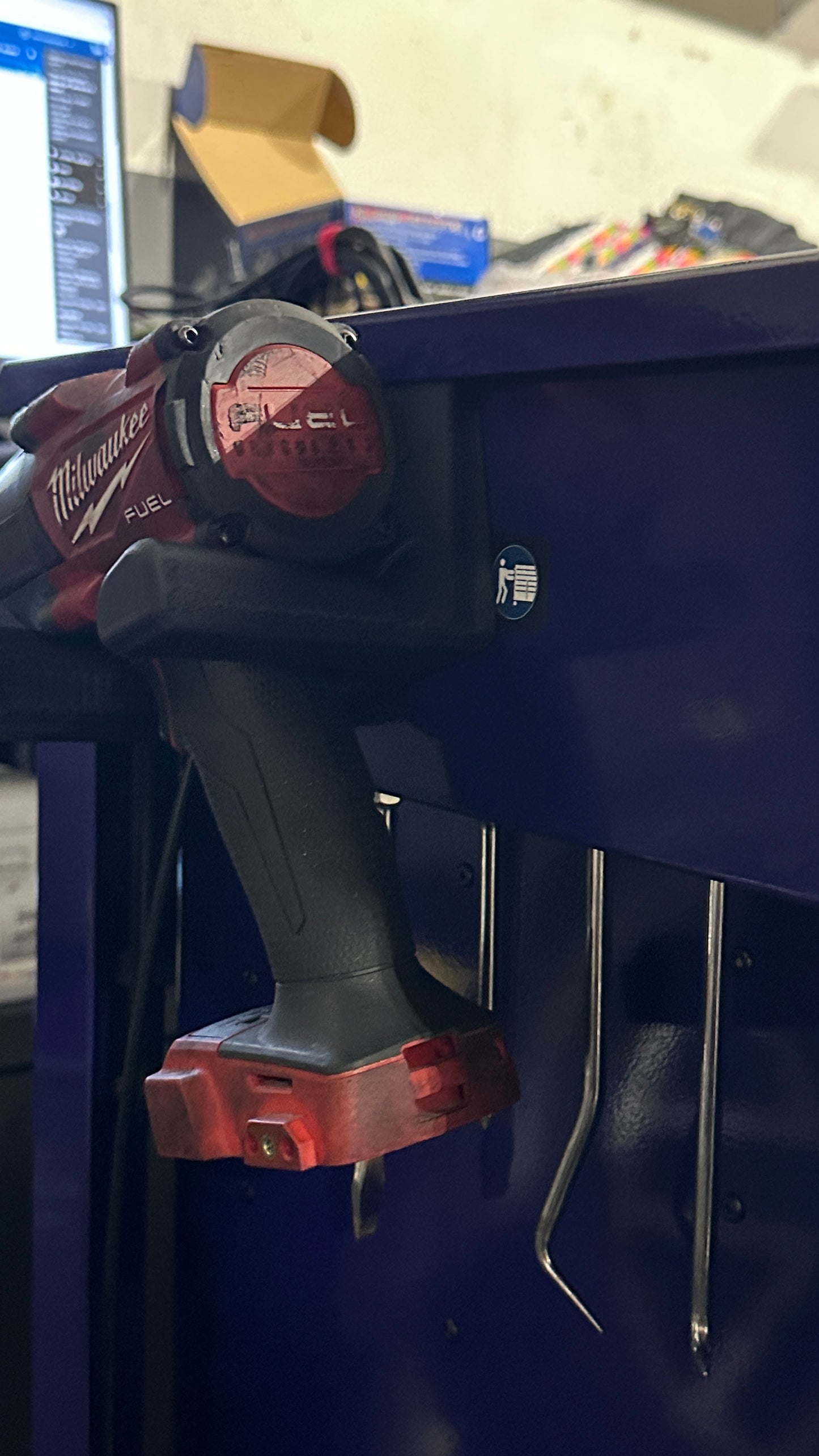 Impact and Drill holder side mount tool cart