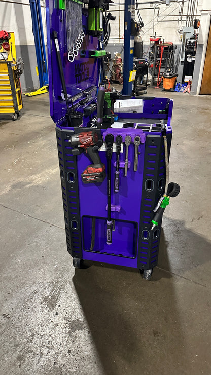 Impact and Drill holder side mount tool cart