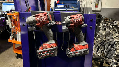 Impact and Drill holder side mount tool cart