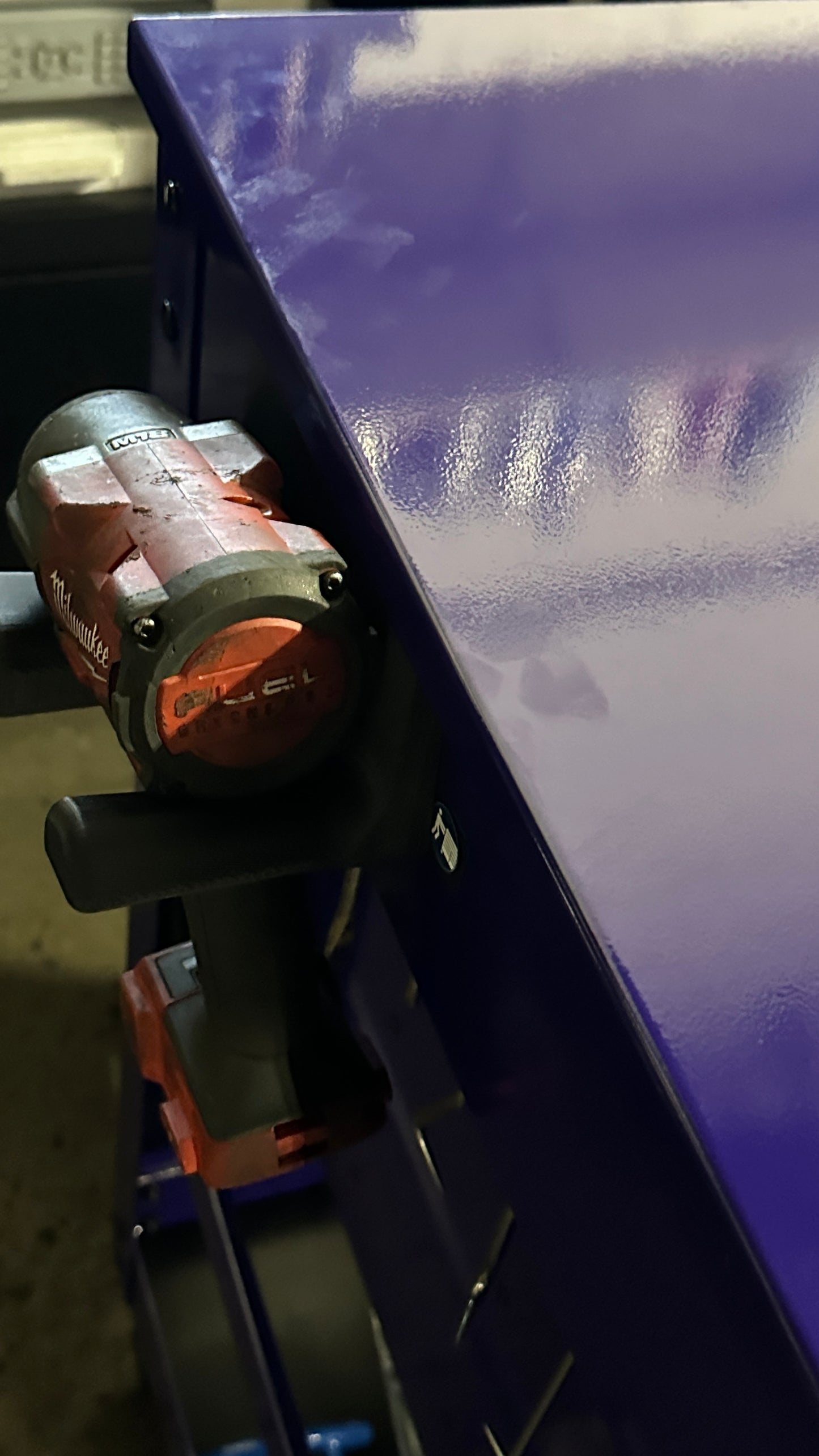 Impact and Drill holder side mount tool cart